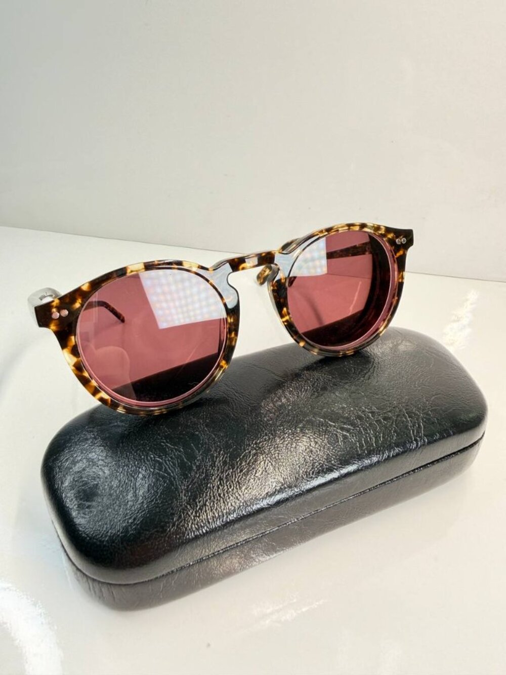 Ace & Tate Benjamin Chocolate Chip Sunglasses 46-22-140 Tortoise Pink